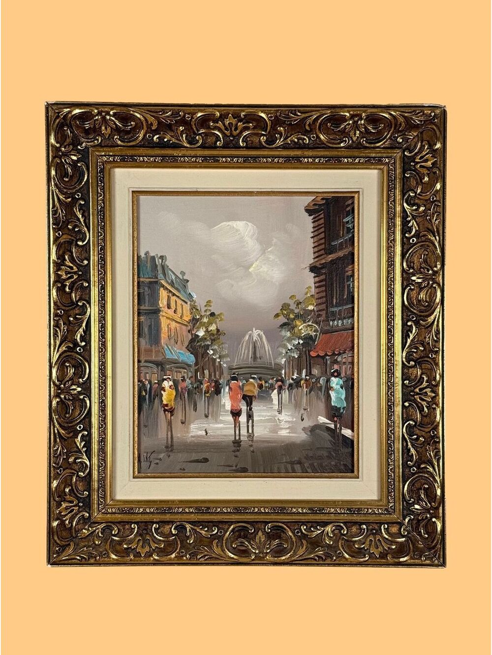 Antonio DeVity Original Oil Painting Framed 13x15 inches Vintage Italian Art